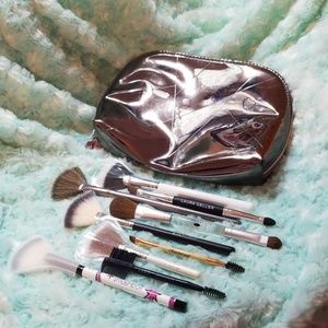 YSL makeup bag and 9 brushes.